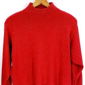 Vtg Milano Design Group Sweater Women's Large Red Sparkle Pullover Holiday Vibe